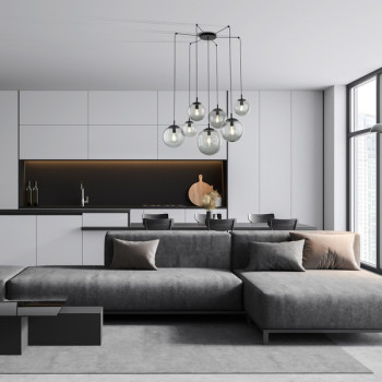 TK Lighting Esme grafit-fekete függesztett lámpa (TK-5385) E27 7 izzós IP20