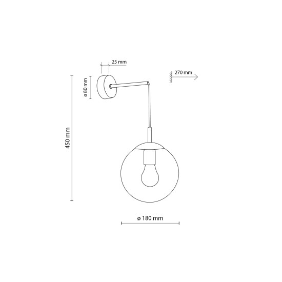TK Lighting Esme átlátszó-grafit falikar (TK-5386) E27 1 izzós IP20