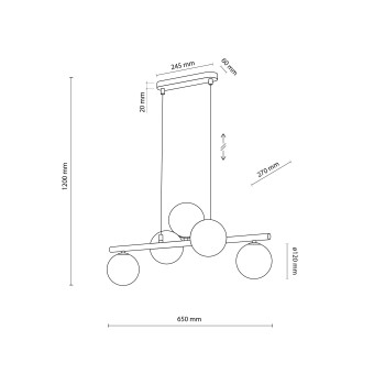 TK Lighting Estera barna függesztett lámpa (TK-6105) G9 5 izzós IP20