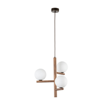 TK Lighting Estera Wood fehér-barna függesztett lámpa (TK-10271) G9 3 izzós IP20