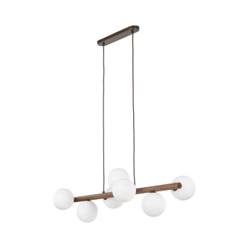 TK Lighting Estera Wood fehér-barna függesztett lámpa (TK-10272) G9 7 izzós IP20