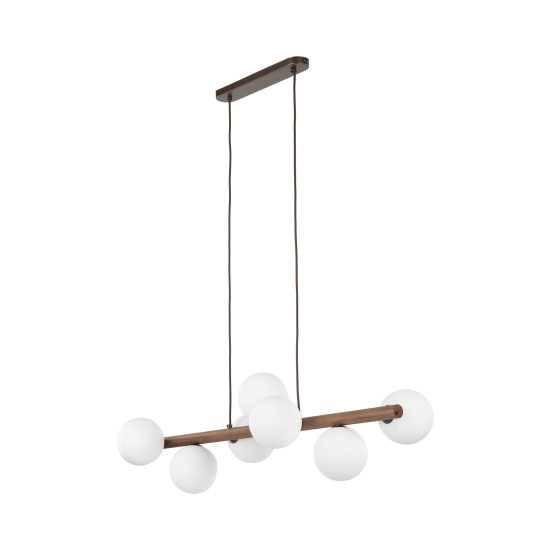 TK Lighting Estera Wood fehér-barna függesztett lámpa (TK-10272) G9 7 izzós IP20