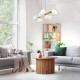 TK Lighting Estera Wood fehér-bézs függesztett lámpa (TK-5905) G9 7 izzós IP20
