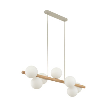 TK Lighting Estera Wood fehér-bézs függesztett lámpa (TK-5905) G9 7 izzós IP20
