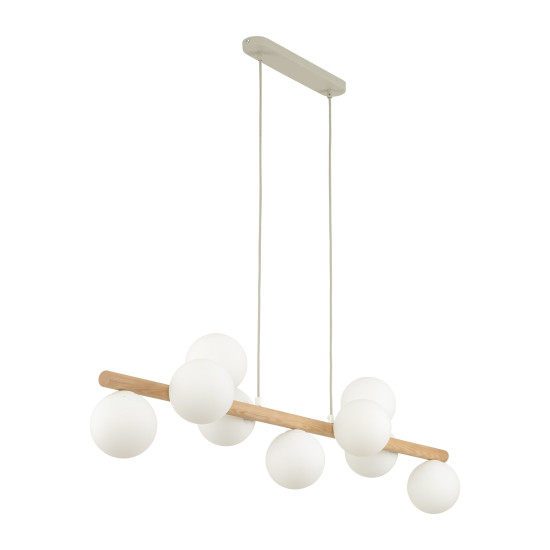 TK Lighting Estera Wood fehér-bézs függesztett lámpa (TK-5906) G9 9 izzós IP20