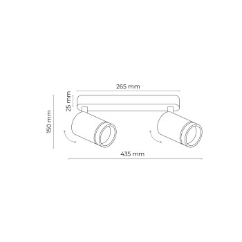 TK Lighting Jet fehér mennyezeti spotlámpa (TK-6913) GU10 2 izzós IP20