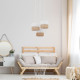 TK Lighting Linobianco fehér-barna függesztett lámpa (TK-6575) E27 3 izzós IP20