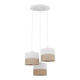 TK Lighting Linobianco fehér-barna függesztett lámpa (TK-6575) E27 3 izzós IP20