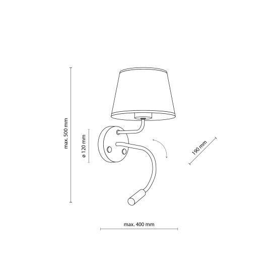 TK Lighting Maja fehér falikar (TK-10080) E27+G9 2 izzós IP20