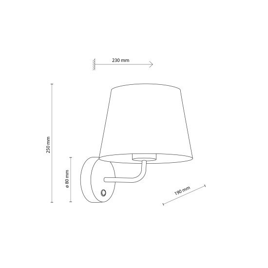 TK Lighting Maja fehér falikar (TK-1882) E27 1 izzós IP20