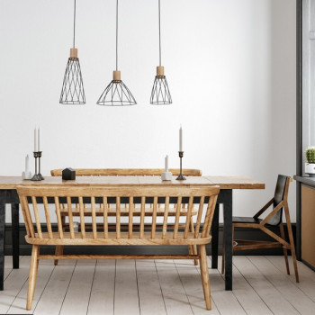 TK Lighting Modesto fekete-barna függesztett lámpa (TK-10158) GU10 3 izzós IP20