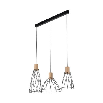 TK Lighting Modesto fekete-barna függesztett lámpa (TK-10158) GU10 3 izzós IP20