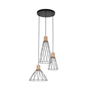 TK Lighting Modesto fekete-barna függesztett lámpa (TK-10188) GU10 3 izzós IP20