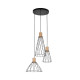TK Lighting Modesto fekete-barna függesztett lámpa (TK-10188) GU10 3 izzós IP20