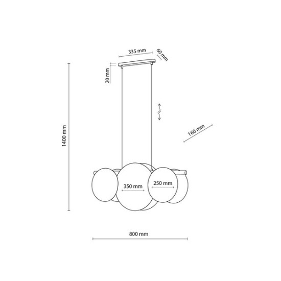 TK Lighting Pulse fehér-barna függesztett lámpa (TK-10005) E27 3 izzós IP20