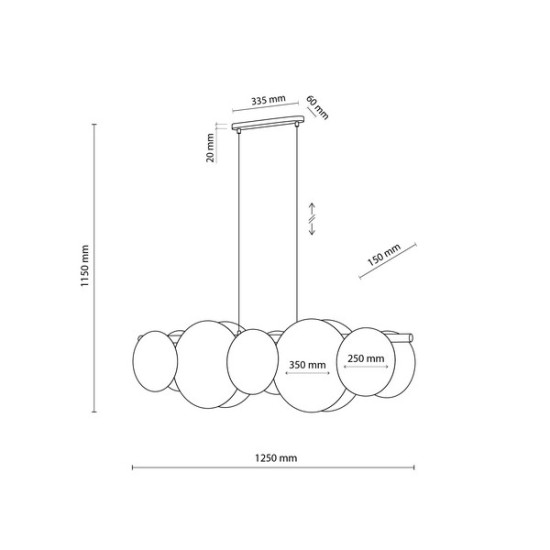 TK Lighting Pulse fehér-barna függesztett lámpa (TK-4815) E27 5 izzós IP20