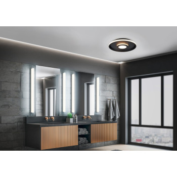 Trio Ascari fekete-fehér fürdőszobai LED mennyezeti lámpa (TRI-680819332) LED 1 izzós IP44
