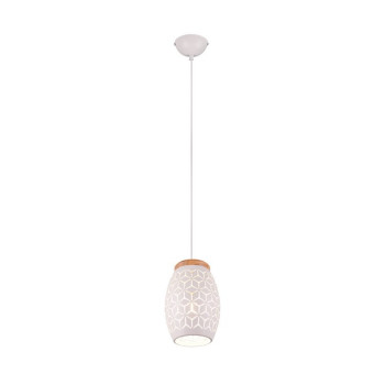 Trio Bidar fehér-natúr függesztett lámpa (TRI-R31571031) E27 1 izzós IP20