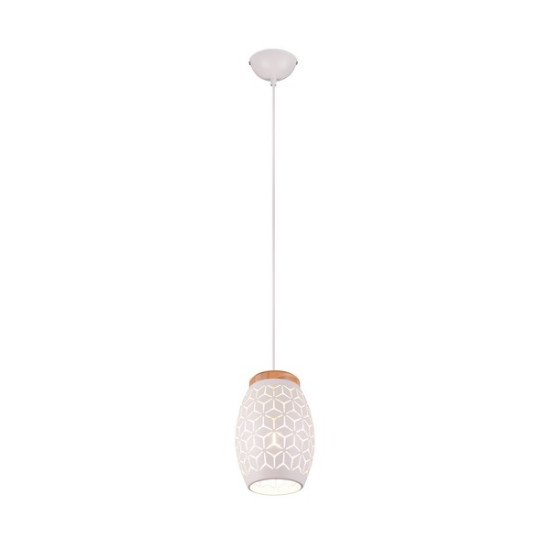 Trio Bidar fehér-natúr függesztett lámpa (TRI-R31571031) E27 1 izzós IP20