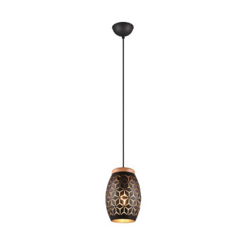 Trio Bidar fekete-natúr függesztett lámpa (TRI-R31571080) E27 1 izzós IP20