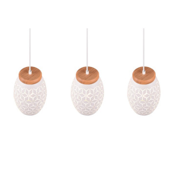 Trio Bidar fehér-natúr függesztett lámpa (TRI-R31573031) E27 3 izzós IP20
