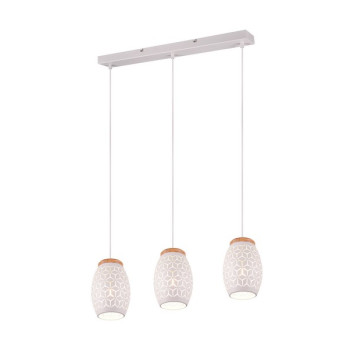 Trio Bidar fehér-natúr függesztett lámpa (TRI-R31573031) E27 3 izzós IP20