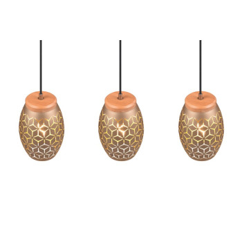 Trio Bidar barna-natúr függesztett lámpa (TRI-R31573065) E27 3 izzós IP20