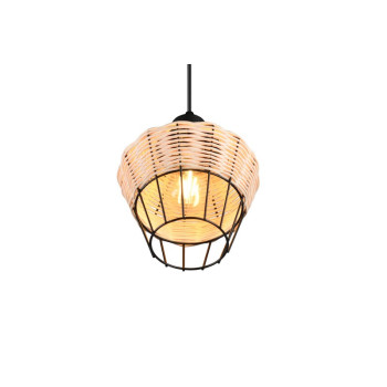 Trio Borka fekete-natúr függesztett lámpa (TRI-R31261036) E27 1 izzós IP20