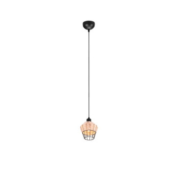 Trio Borka fekete-natúr függesztett lámpa (TRI-R31261036) E27 1 izzós IP20