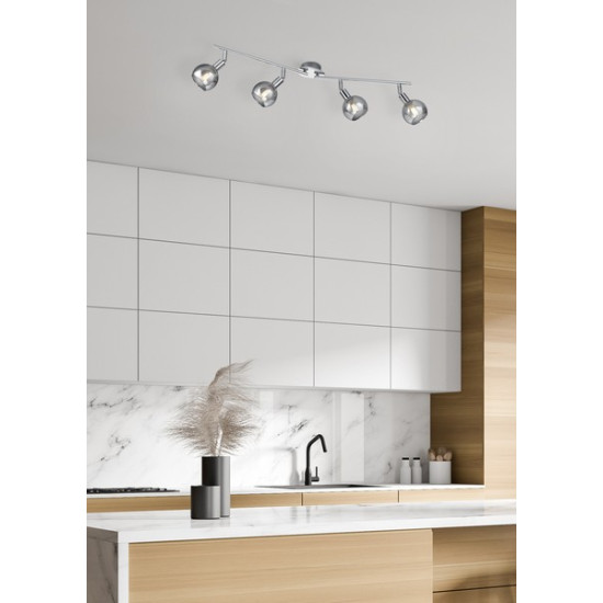 Trio Brest króm-füstszínű mennyezeti spotlámpa (TRI-R80594006) E14 4 izzós IP20