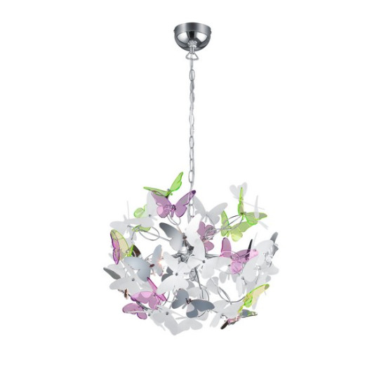 Trio Butterfly színes-fehér gyerek függesztett lámpa (TRI-R30214017) G9 4 izzós IP20