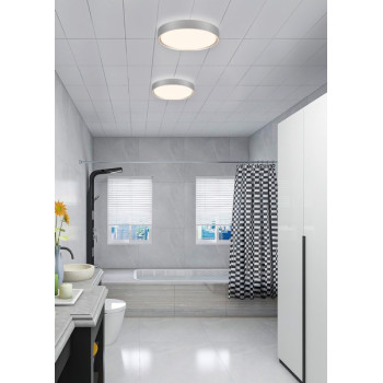 Trio Clarimo titán-fehér fürdőszobai LED mennyezeti lámpa (TRI-659011887) LED 1 izzós IP44