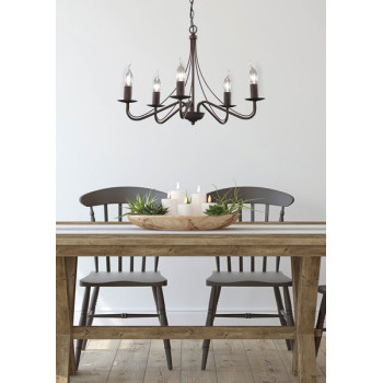Trio Country rozsdabarna csillár (TRI-R1198-24) E14 5 izzós IP20