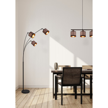 Trio Davos barna-fekete állólámpa (TRI-R41553041) E14 3 izzós IP20