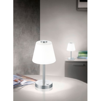 Trio Emerald matt nikkel-fehér LED asztali lámpa (TRI-525490107) LED 1 izzós IP20