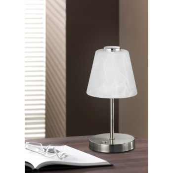 Trio Emmy matt nikkel-fehér LED asztali lámpa (TRI-R52541907) LED 1 izzós IP20