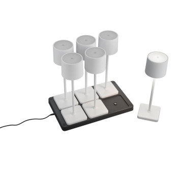 Trio Fernandez fehér LED kültéri asztali lámpa szett (TRI-R54096631) LED 6 izzós IP54