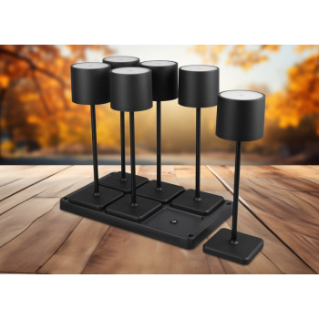 Trio Fernandez fekete LED kültéri asztali lámpa szett (TRI-R54096632) LED 6 izzós IP54