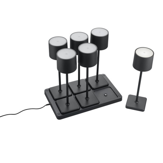 Trio Fernandez fekete LED kültéri asztali lámpa szett (TRI-R54096632) LED 6 izzós IP54