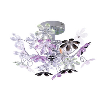 Trio Flower színes-átlátszó gyerek mennyezeti lámpa (TRI-R20012017) E14 2 izzós IP20