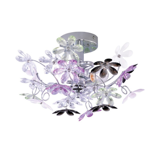 Trio Flower színes-átlátszó gyerek mennyezeti lámpa (TRI-R20012017) E14 2 izzós IP20