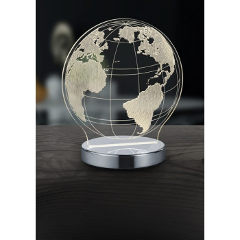 Trio Globe króm-átlátszó gyerek LED asztali lámpa (TRI-R52481106) LED 1 izzós IP20