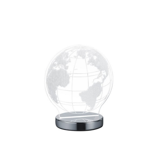 Trio Globe króm-átlátszó gyerek LED asztali lámpa (TRI-R52481106) LED 1 izzós IP20