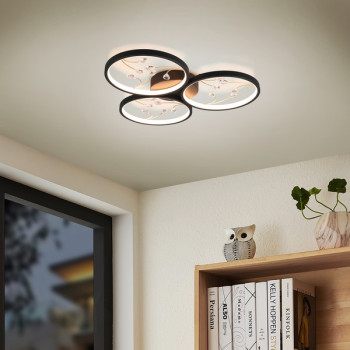 Trio Groovy fekete LED mennyezeti lámpa (TRI-642110332) LED 1 izzós IP20