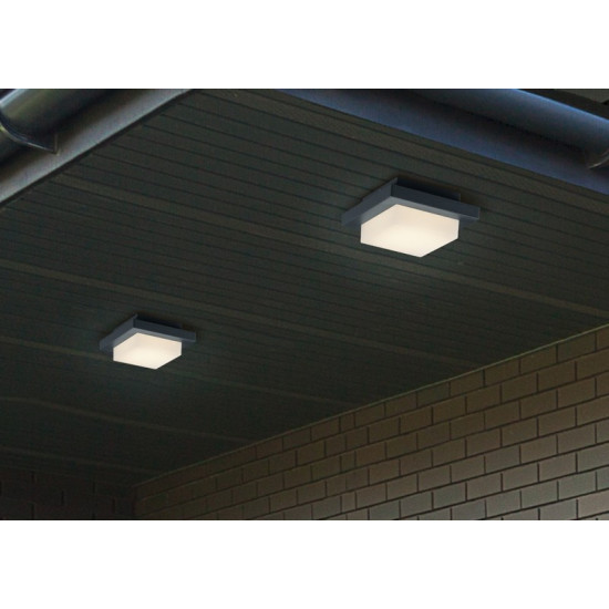 Trio Hondo anracit-fehér LED kültéri fali/mennyezeti lámpa lámpa (TRI-228960142) LED 1 izzós IP54