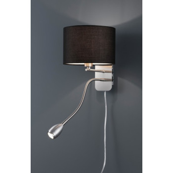 Trio Hotel matt nikkel-fekete LED falikar (TRI-271170202) LED+E14 2 izzós IP20