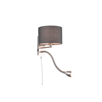 Trio Hotel matt nikkel-szürke LED falikar (TRI-271170211) LED+E14 2 izzós IP20