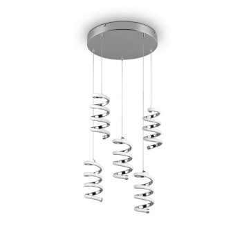 Trio Laola króm-fehér LED függesztett lámpa (TRI-R34185306) LED 5 izzós IP20