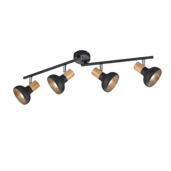 Trio Latika fekete-natúr mennyezeti spotlámpa (TRI-R81524032) E14 4 izzós IP20