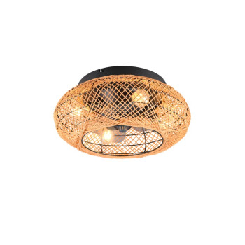 Trio Lillesand fekete-natúr mennyezeti ventilátoros lámpa (TRI-R67302126) E27 4 izzós IP20